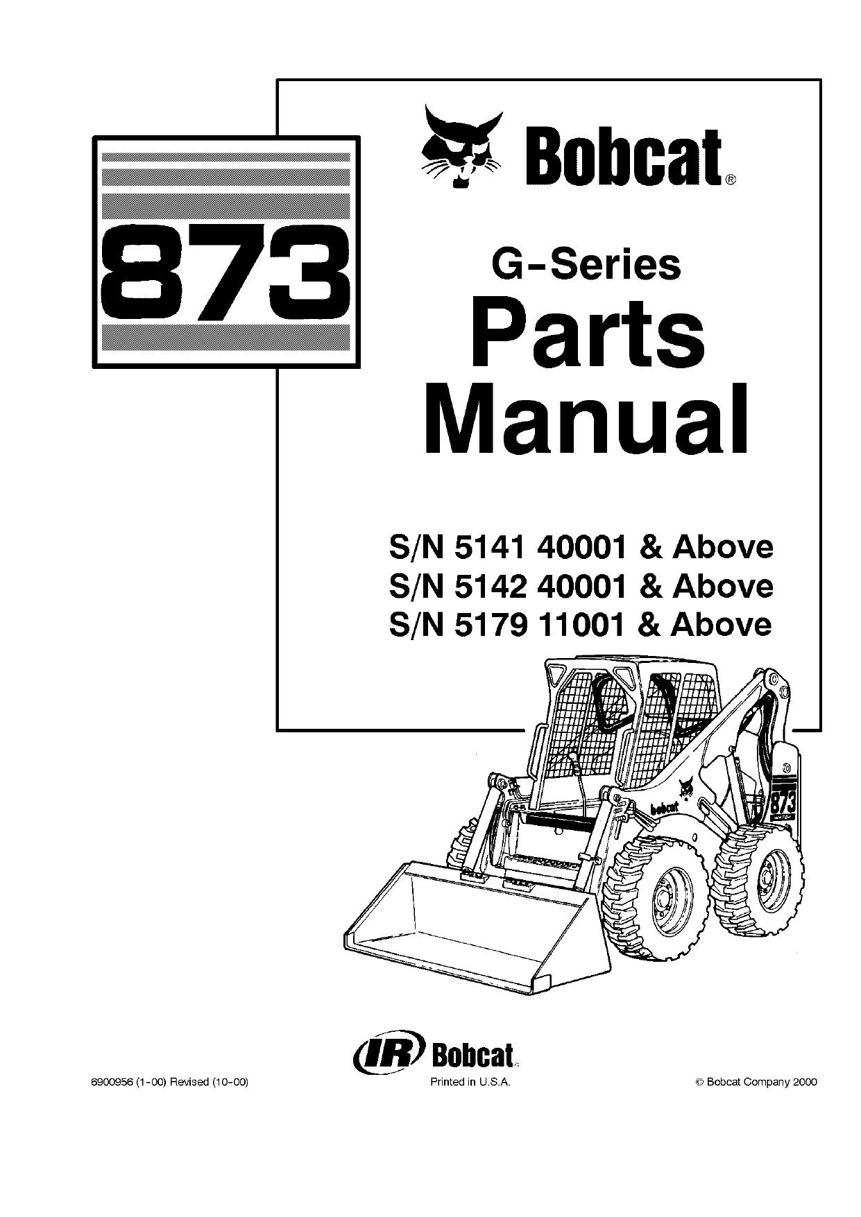 873 G Skid Steer Loader parts manual Bobcat